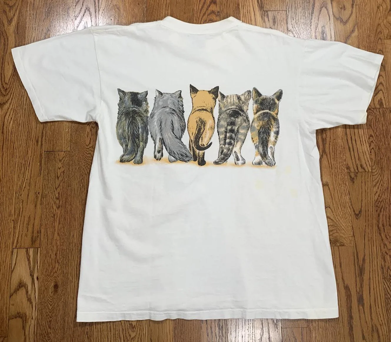 Vintage Cats Double Sided T Shirt (Size L) — RootsBK